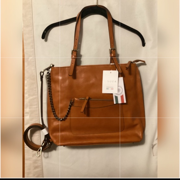 I L DUCA LEATHER TOTE LARGE NWTMADE IN ITALY